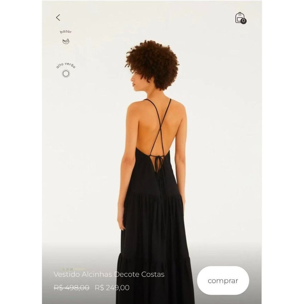 NWOT Farm Rio Linen Blend Black Sleeveless Layer Tiered Maxi Dress Size L - Picture 4 of 15
